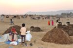 India light is falling at Pushkar fair