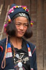 Laos young girl in traditional clothing