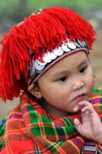 Vietnam young child in red