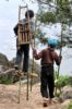 Vietnam Children playing with bamboo stilts